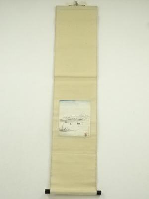 山下繁雄筆　北国加賀富士　肉筆紙本掛軸（共箱）